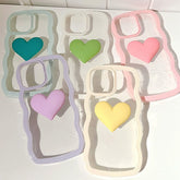 ハートカラーウエーブフレームスマホケース