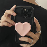 ハートグリップ付きフレームスマホケース