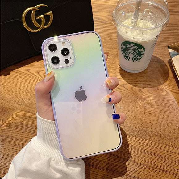 フェアリーグラデーションラインカラーフレームスマホケース