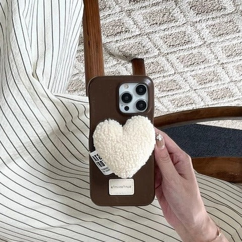 ３Dハートレザー風スマホケース